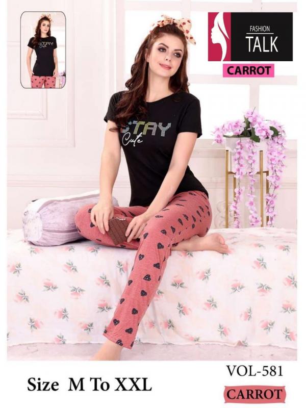 FT Carrot Shinker Ns Vol 581 Fancy Cotton Printed Night Suit 